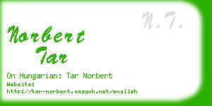 norbert tar business card